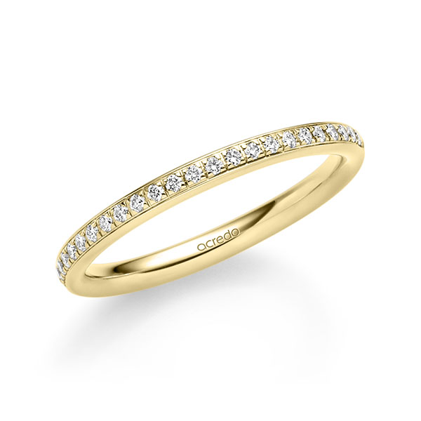 klassieke Memoire-trouwring in geelgoud 14 kt. half gezet met in totaal 0,184 ct. Briljant tw/si van acredo - A-1724-2 klassieke Memoire-trouwring in geelgoud 14 kt. half gezet met in totaal 0,184 ct. Briljant tw/si van acredo - A-1724-2