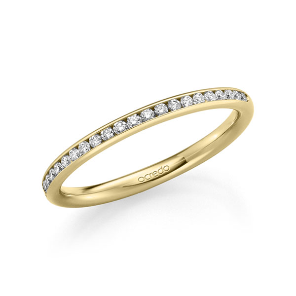 klassieke Memoire-trouwring in geelgoud 14 kt. half gezet met in totaal 0,22 ct. Briljant tw/si van acredo - A-2291-3 klassieke Memoire-trouwring in geelgoud 14 kt. half gezet met in totaal 0,22 ct. Briljant tw/si van acredo - A-2291-3