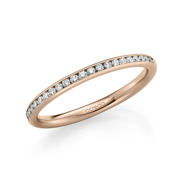klassieke Memoire-trouwring in roodgoud 14 kt. half gezet met in totaal 0,22 ct. Briljant tw/si van acredo - A-2291-5 klassieke Memoire-trouwring in roodgoud 14 kt. half gezet met in totaal 0,22 ct. Briljant tw/si van acredo - A-2291-5