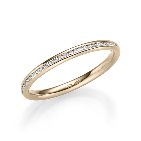 klassieke Memoire-trouwring in Signature Goud 585 half gezet met in totaal 0,14 ct. Briljant tw/si van acredo - A-2222-6