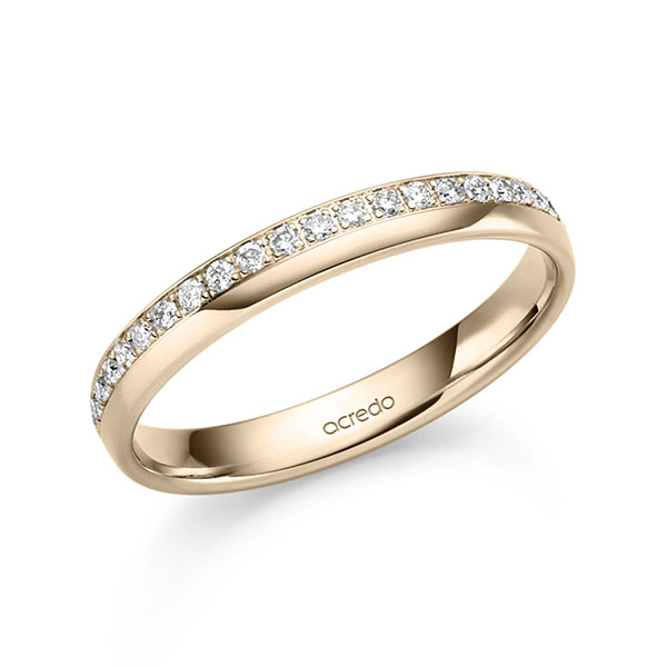 klassieke Memoire-trouwring in Signature Goud 585 half gezet met in totaal 0,176 ct. Briljant tw,vs van acredo - S-1476-6