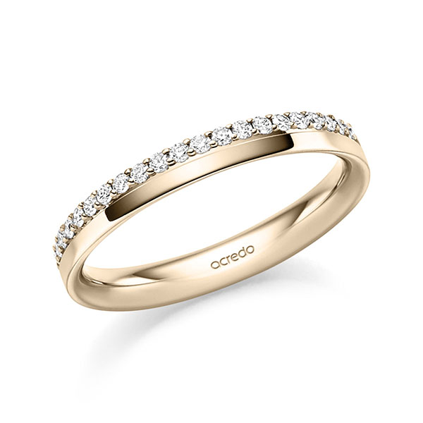 Klassieke Memoire-trouwring in Signature Goud 585 half gezet met in totaal 0,21 ct. tw/si van acredo