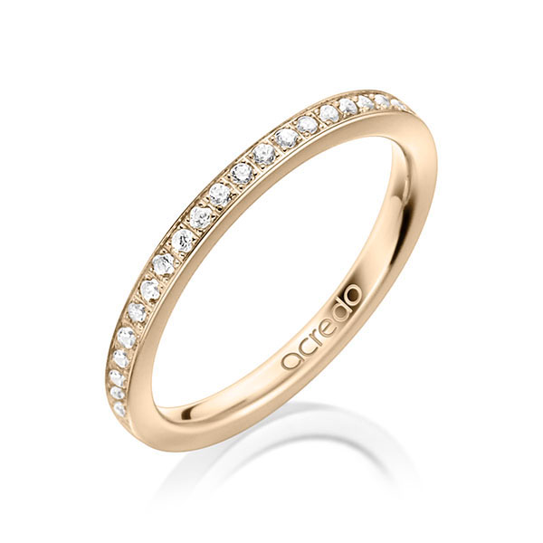 klassieke Memoire-trouwring in Signature Goud 585 half gezet met in totaal 0,22 ct. Briljant tw/si van acredo - A-1593-11