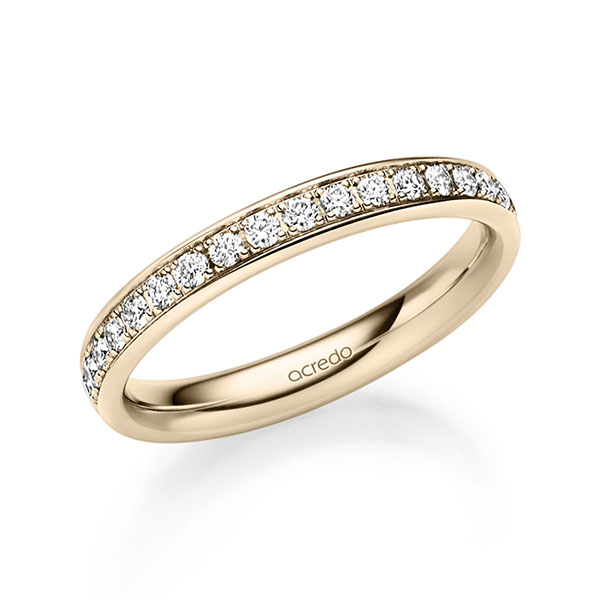 Klassieke Memoire-trouwring in Signature Goud 585 half gezet met in totaal 0,27 ct. Briljant tw/si van acredo - S-1327-7