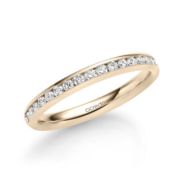 klassieke Memoire-trouwring in Signature Goud 585 half gezet met in totaal 0,36 ct. Briljant tw/si van acredo