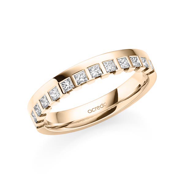 klassieke Memoire-trouwring in Signature Goud 585 half gezet met in totaal 0,36 ct. tw,vs van acredo