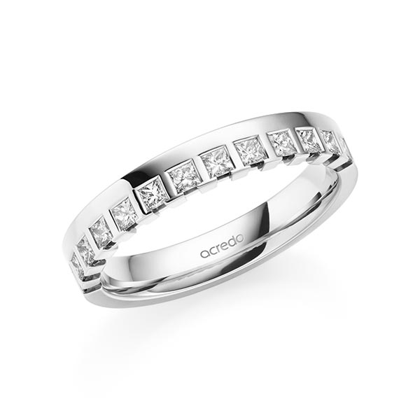 klassieke Memoire-trouwring in witgoud 14 kt. half gezet met in totaal 0,36 ct. tw,vs van acredo - A-2109-10 klassieke Memoire-trouwring in witgoud 14 kt. half gezet met in totaal 0,36 ct. tw,vs van acredo - A-2109-10