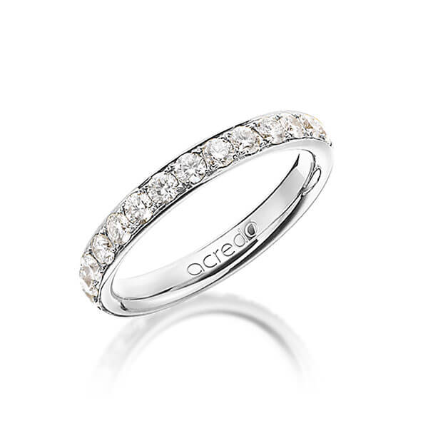 klassieke Memoire-trouwring in witgoud 14 kt. volledig gezet met in totaal 1,35 ct. Briljant r,if van acredo - A-1255-5 klassieke Memoire-trouwring in witgoud 14 kt. volledig gezet met in totaal 1,35 ct. Briljant r,if van acredo - A-1255-5