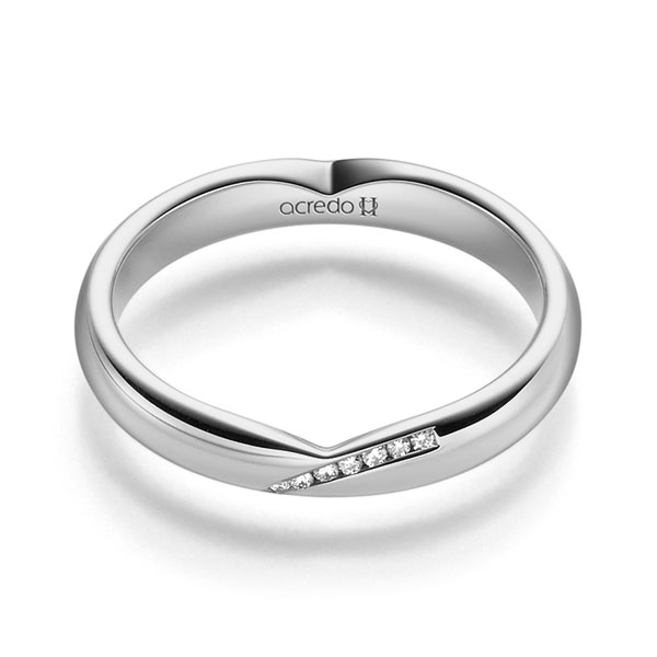 Klassieke trouwring in 600 Platinahoudend metaal (60%) met in totaal 0,035 ct. Briljant tw/si van acredo - A-2252-10 Klassieke trouwring in 600 Platinahoudend metaal (60%) met in totaal 0,035 ct. Briljant tw/si van acredo - A-2252-10