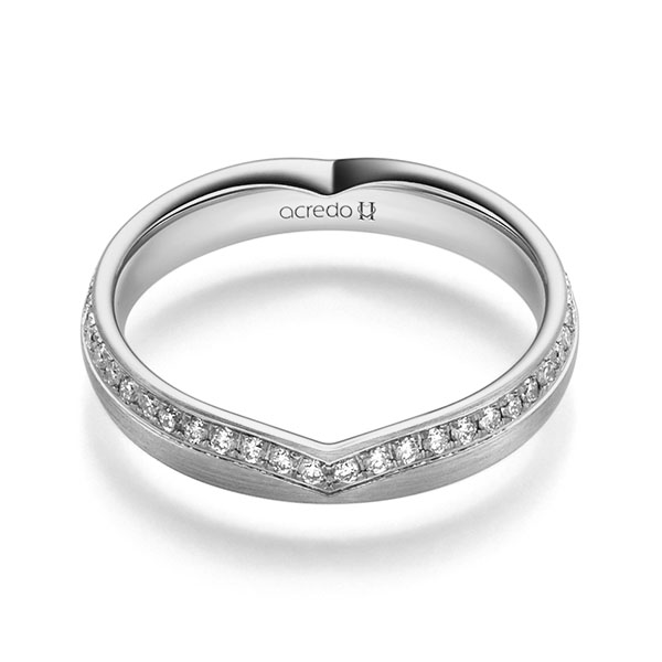 Klassieke trouwring in 600 Platinahoudend metaal (60%) met in totaal 0,384 ct. Briljant tw/si van acredo - A-2247-10 Klassieke trouwring in 600 Platinahoudend metaal (60%) met in totaal 0,384 ct. Briljant tw/si van acredo - A-2247-10