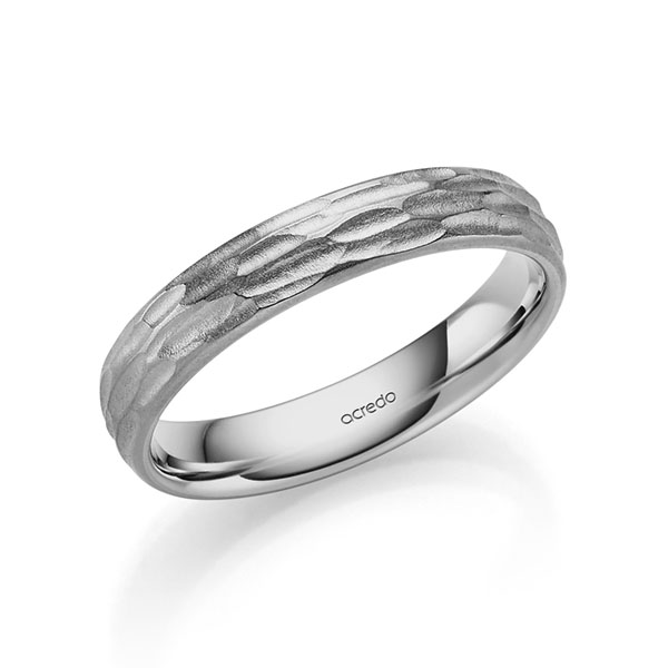klassieke trouwring in buiten grijsgoud 14 kt. , binnen grijsgoud 14 kt. van acredo