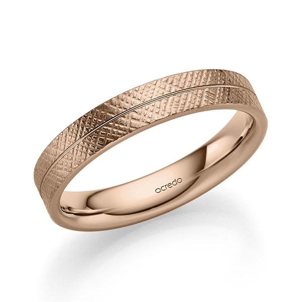 Klassieke trouwring in buiten roodgoud 14 kt. , binnen roodgoud 14 kt. van acredo