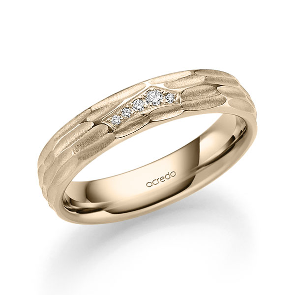 klassieke trouwring in buiten Signature Goud 585 , binnen Signature Goud 585 met in totaal 0,043 ct. Briljant tw/si van acredo