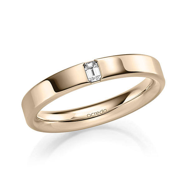 klassieke trouwring in buiten Signature Goud 585 , binnen Signature Goud 585 met in totaal 0,1 ct. tw,vs van acredo