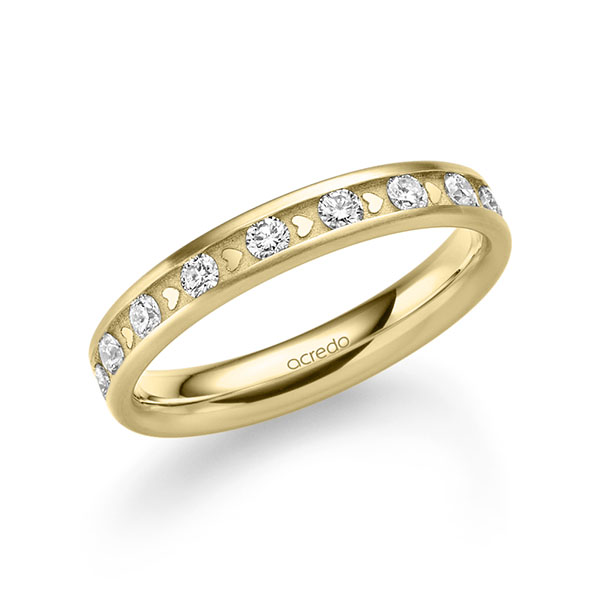Klassieke trouwring in geel 9 kt. goudhoudend metaal (37,5%) met in totaal 0,68 ct. Briljant tw/si van acredo - A-2368-20 Klassieke trouwring in geel 9 kt. goudhoudend metaal (37,5%) met in totaal 0,68 ct. Briljant tw/si van acredo - A-2368-20