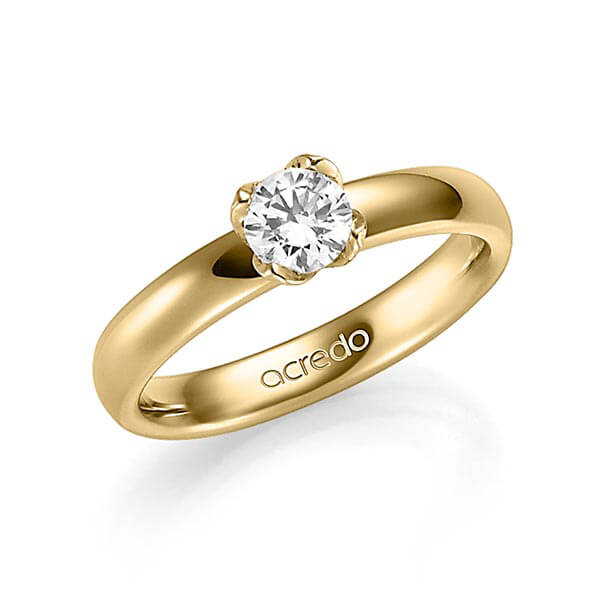 klassieke trouwring in geelgoud 14 kt. met 0,5 ct. Briljanten tw,vs van acredo - A-1356-2