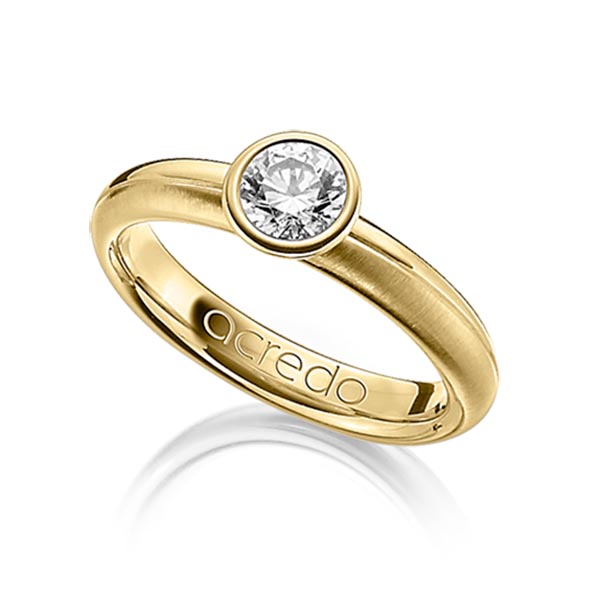 Klassieke trouwring in geelgoud 14 kt. met 0,5 ct. Briljanten tw/si van acredo - A-1206-12