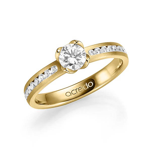 klassieke trouwring in geelgoud 14 kt. met 0,5 ct. + in totaal 0,24 ct. Briljanten & Briljant tw,vs tw/si van acredo - A-1338-2