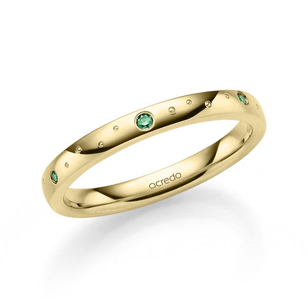 klassieke trouwring in geelgoud 14 kt. met in totaal 0,056 ct. Briljant van acredo