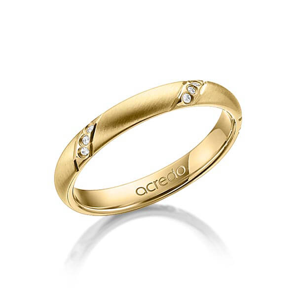 klassieke trouwring in geelgoud 14 kt. met in totaal 0,075 ct. Briljant tw/si van acredo - A-1306-1