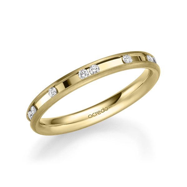 Klassieke trouwring in geelgoud 14 kt. met in totaal 0,225 ct. Briljant tw/si van acredo - A-2209-7 Klassieke trouwring in geelgoud 14 kt. met in totaal 0,225 ct. Briljant tw/si van acredo - A-2209-7