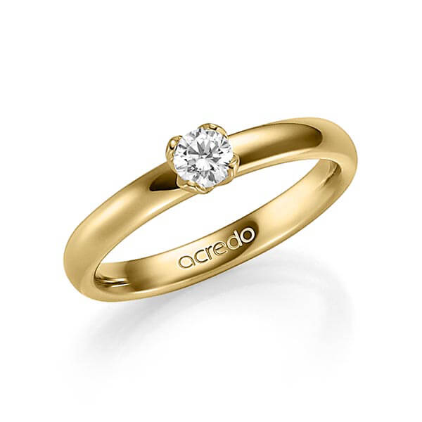 klassieke trouwring in geelgoud 14 kt. met in totaal 0,25 ct. Briljanten tw/si van acredo - A-1353-2