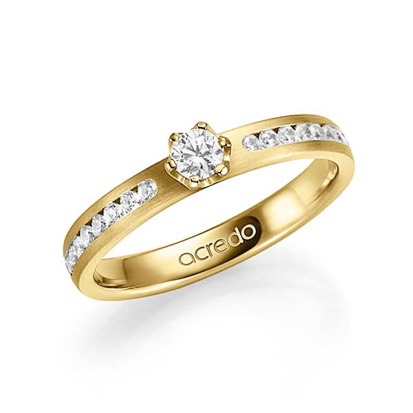 klassieke trouwring in geelgoud 14 kt. met in totaal 0,39 ct. Briljant & Briljanten tw/si tw,vs van acredo - A-1340-2