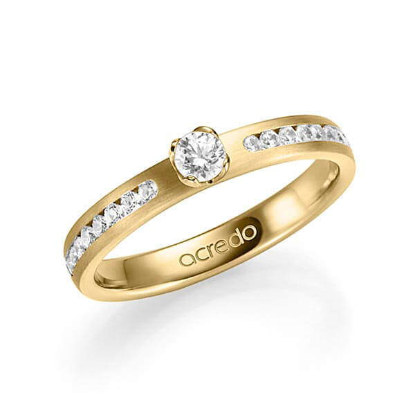 klassieke trouwring in geelgoud 14 kt. met in totaal 0,39 ct. Briljanten & Briljant tw,vs tw/si van acredo - A-1336-2