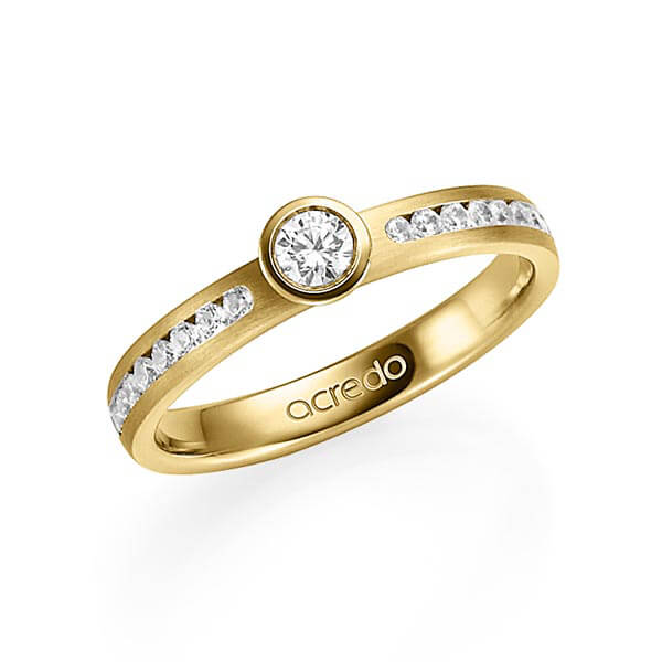 klassieke trouwring in geelgoud 14 kt. met in totaal 0,39 ct. Briljanten & Briljant tw,vs tw/si van acredo - A-1344-2