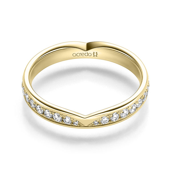 Klassieke trouwring in geelgoud 14 kt. met in totaal 0,3 ct. Briljant tw/si van acredo - A-2250-12 Klassieke trouwring in geelgoud 14 kt. met in totaal 0,3 ct. Briljant tw/si van acredo - A-2250-12