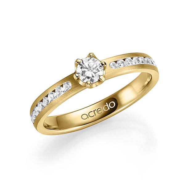 klassieke trouwring in geelgoud 14 kt. met in totaal 0,49 ct. Briljant & Briljanten tw/si tw,vs van acredo - A-1341-2