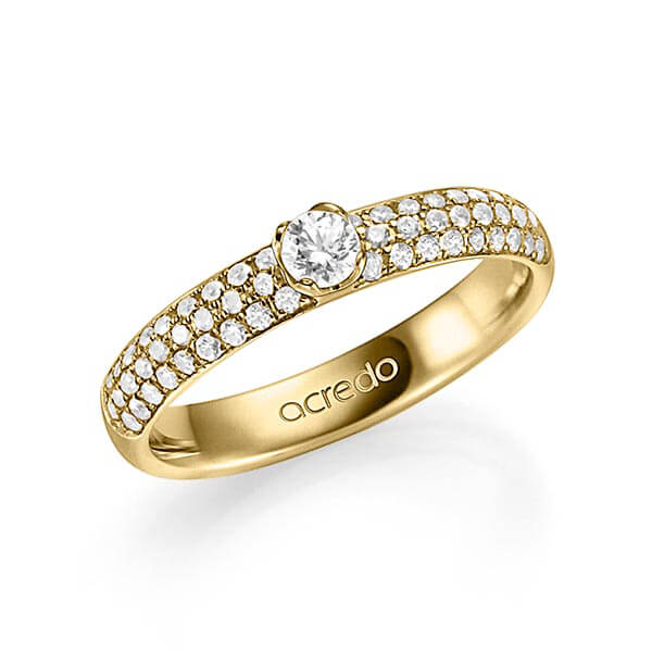 klassieke trouwring in geelgoud 14 kt. met in totaal 0,582 ct. Briljant & Briljanten tw/si tw,vs van acredo - A-1324-2