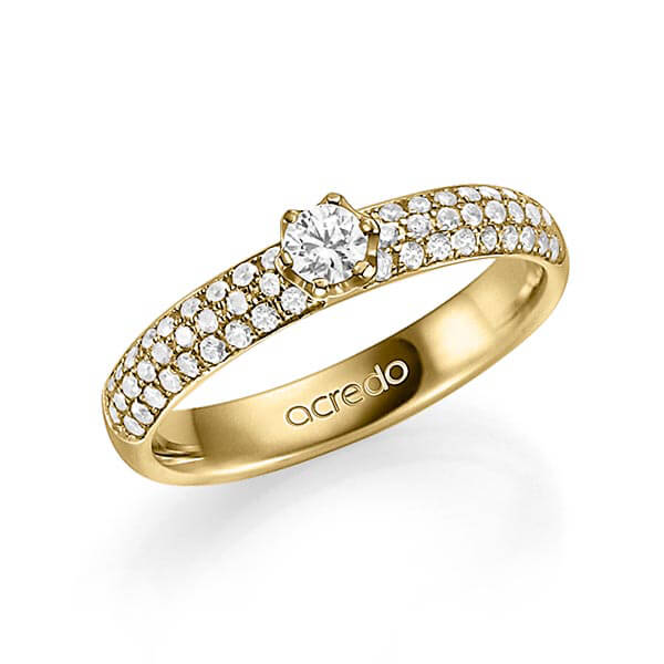 klassieke trouwring in geelgoud 14 kt. met in totaal 0,582 ct. Briljant & Briljanten tw/si tw,vs van acredo - A-1328-2