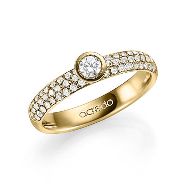 klassieke trouwring in geelgoud 14 kt. met in totaal 0,582 ct. Briljanten & Briljant tw,vs tw/si van acredo - A-1332-2
