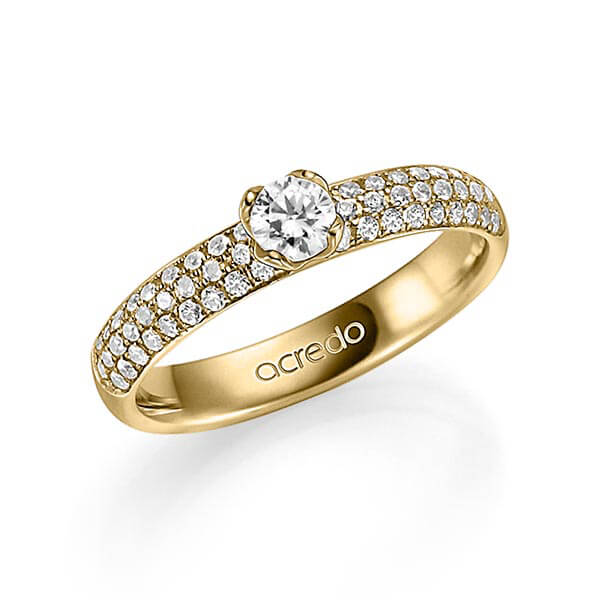 klassieke trouwring in geelgoud 14 kt. met in totaal 0,682 ct. Briljant & Briljanten tw/si tw,vs van acredo - A-1325-2