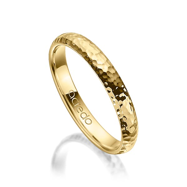 klassieke trouwring in geelgoud 18 kt. hamerslag van acredo - A-1274-14