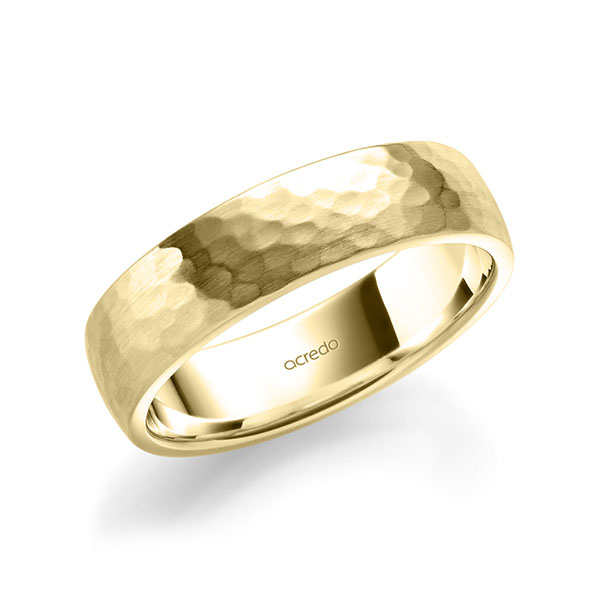klassieke trouwring in geelgoud 18 kt. hamerslag van acredo - A-1957-6
