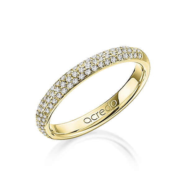 klassieke trouwring in geelgoud 18 kt. met in totaal 0,38 ct. Briljant tw/si van acredo