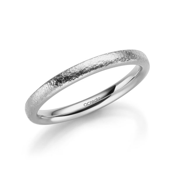 klassieke trouwring in grijsgoud 14 kt. crushed van acredo - A-2310-12 klassieke trouwring in grijsgoud 14 kt. crushed van acredo - A-2310-12