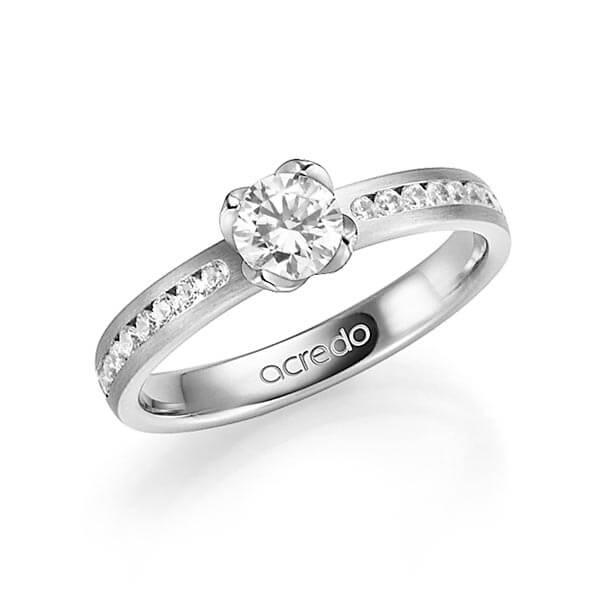 klassieke trouwring in grijsgoud 14 kt. met 0,5 ct. + in totaal 0,24 ct. Briljanten & Briljant tw,vs tw/si van acredo - A-1338-3