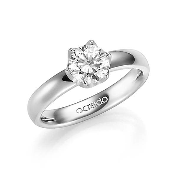 klassieke trouwring in grijsgoud 14 kt. met 1 ct. Briljanten tw,vs van acredo - A-1359-2