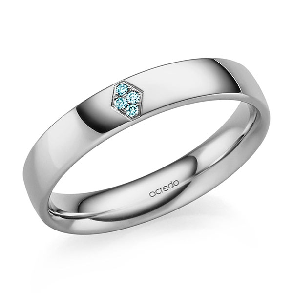 Klassieke trouwring in grijsgoud 14 kt. met in totaal 0,032 ct. Briljant iceblue van acredo - S-1355-2