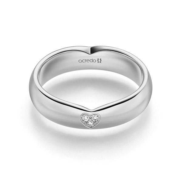 Klassieke trouwring in grijsgoud 14 kt. met in totaal 0,03 ct. Briljant tw/si van acredo - A-2330-12 Klassieke trouwring in grijsgoud 14 kt. met in totaal 0,03 ct. Briljant tw/si van acredo - A-2330-12