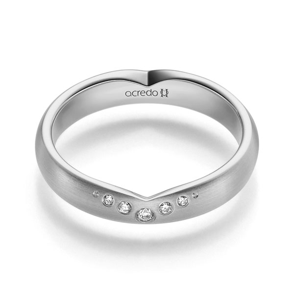 Klassieke trouwring in grijsgoud 14 kt. met in totaal 0,05 ct. Briljant tw/si van acredo - A-2251-10 Klassieke trouwring in grijsgoud 14 kt. met in totaal 0,05 ct. Briljant tw/si van acredo - A-2251-10
