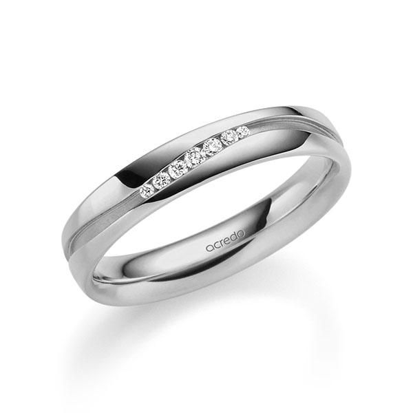 klassieke trouwring in grijsgoud 14 kt. met in totaal 0,063 ct. Briljant tw/si van acredo - A-2345-11 klassieke trouwring in grijsgoud 14 kt. met in totaal 0,063 ct. Briljant tw/si van acredo - A-2345-11