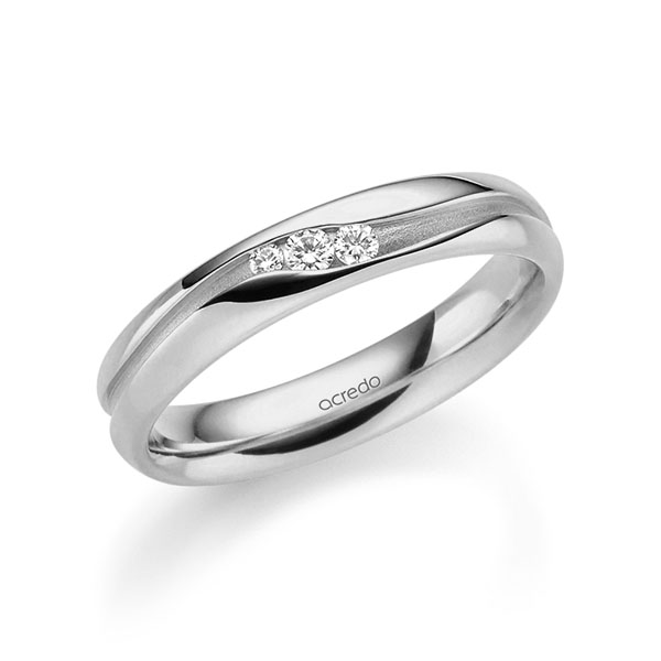 klassieke trouwring in grijsgoud 14 kt. met in totaal 0,085 ct. Briljant tw/si van acredo - A-2344-11 klassieke trouwring in grijsgoud 14 kt. met in totaal 0,085 ct. Briljant tw/si van acredo - A-2344-11
