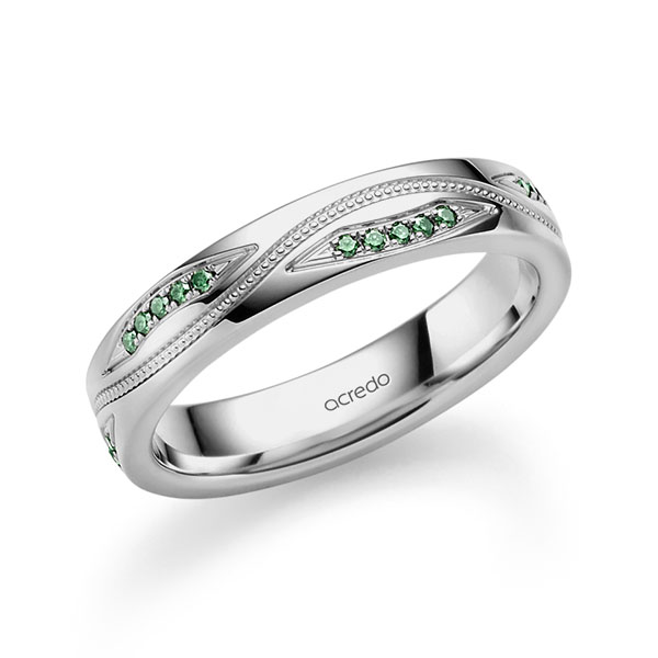Klassieke trouwring in grijsgoud 14 kt. met in totaal 0,15 ct. Briljant van acredo - A-2385-11