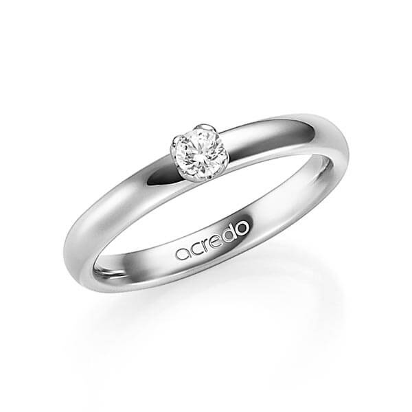 klassieke trouwring in grijsgoud 14 kt. met in totaal 0,15 ct. Briljanten tw/si van acredo - A-1351-3