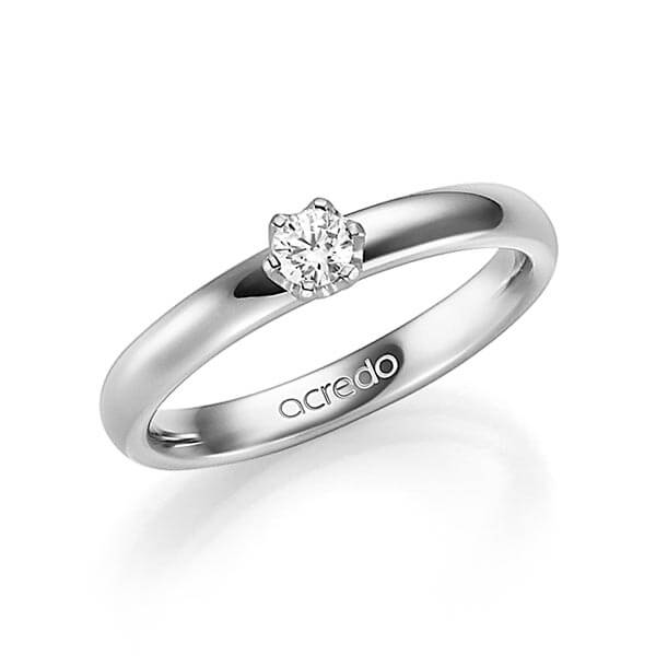 klassieke trouwring in grijsgoud 14 kt. met in totaal 0,15 ct. Briljanten tw/si van acredo - A-1352-3