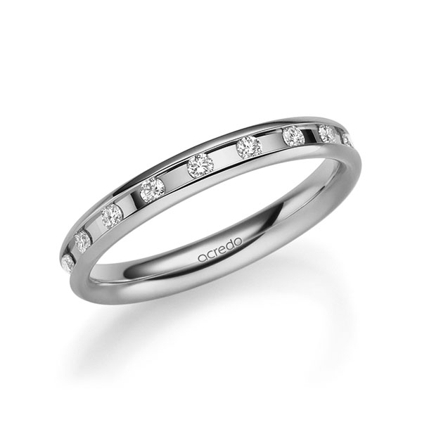 Klassieke trouwring in grijsgoud 14 kt. met in totaal 0,18 ct. Briljant tw/si van acredo - A-2217-5 Klassieke trouwring in grijsgoud 14 kt. met in totaal 0,18 ct. Briljant tw/si van acredo - A-2217-5